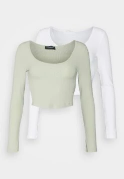 2 PackMaglietta A Manica Lunga001White_601Light Green Donna T-shirt E Top EVF21D04X-A11 -Vendite Even&Odd 5badd8d1363a4ae493549174236511ce