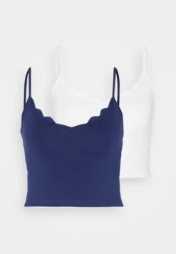 Even&Odd 2 PackTopWhite/Dark Blue Donna T-shirt E Top EV421D1VK-A11 -Vendite Even&Odd 666627aca9bf434eb30a1273c8227dba