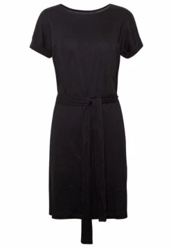 Even&Odd Basic Short Sleeves Mini Belted Dress - Vestito Di Maglina - Black/Black -Vendite Even&Odd 9fc626ec4d334daa964130a1188ad1db
